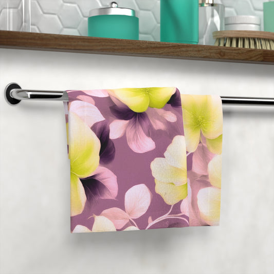 Lemon Blossom Floral Bunch Face Towel, 13" x 13"
