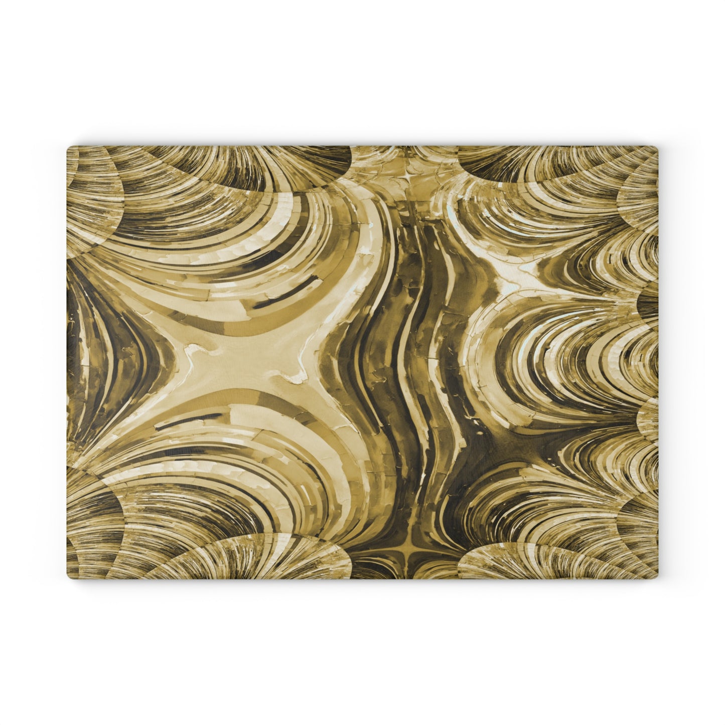 Uzi Spiral Light Brown 11" x 15" Glass Cutting Board
