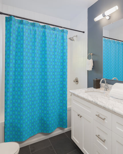 Light Blue Star-crossed Bodies Shower Curtain, 71" x 74"