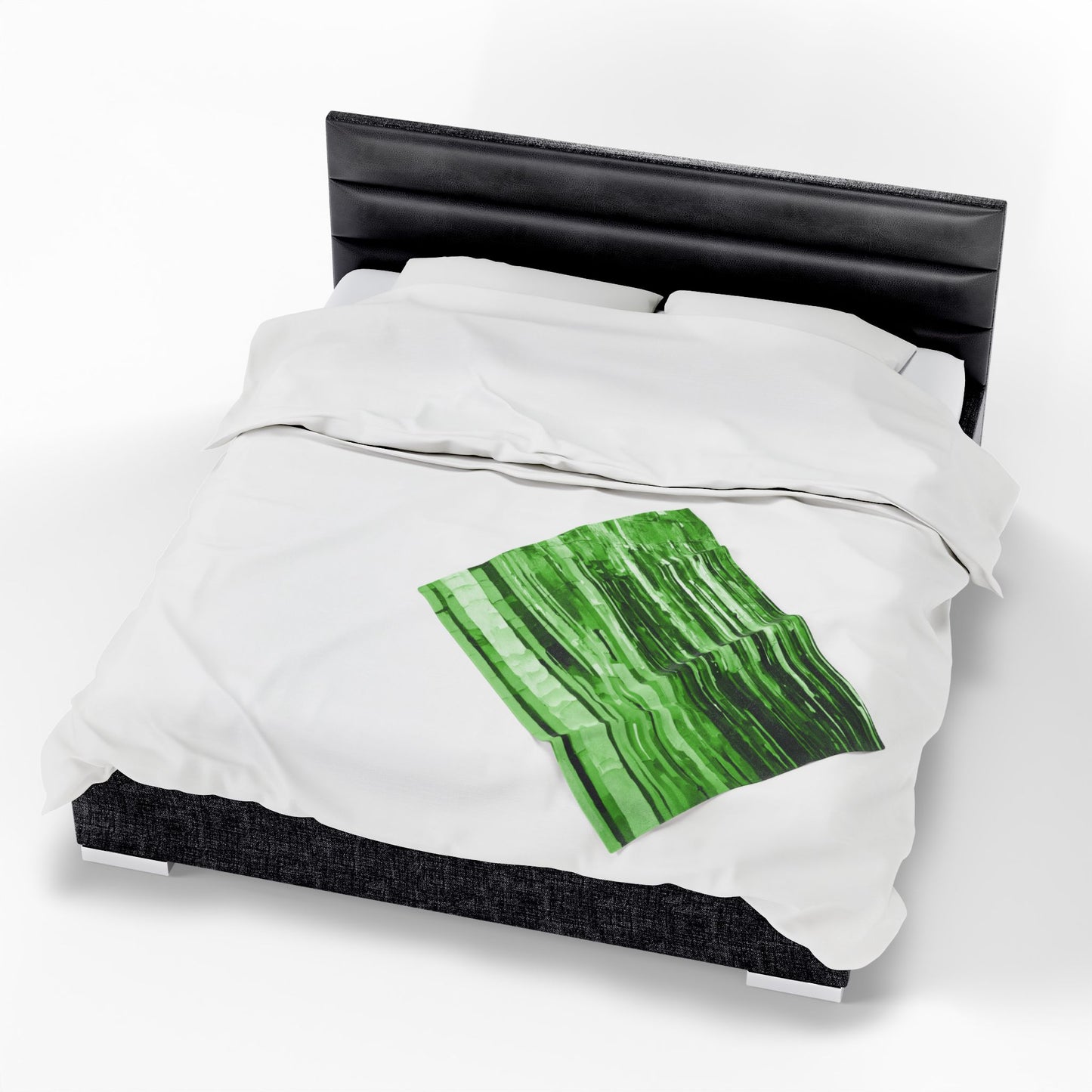 Striped Mint Pastel Velveteen Plush Blanket, 30" x 40"