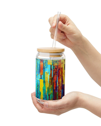 Striped Alpha Sipper Glass, 16oz