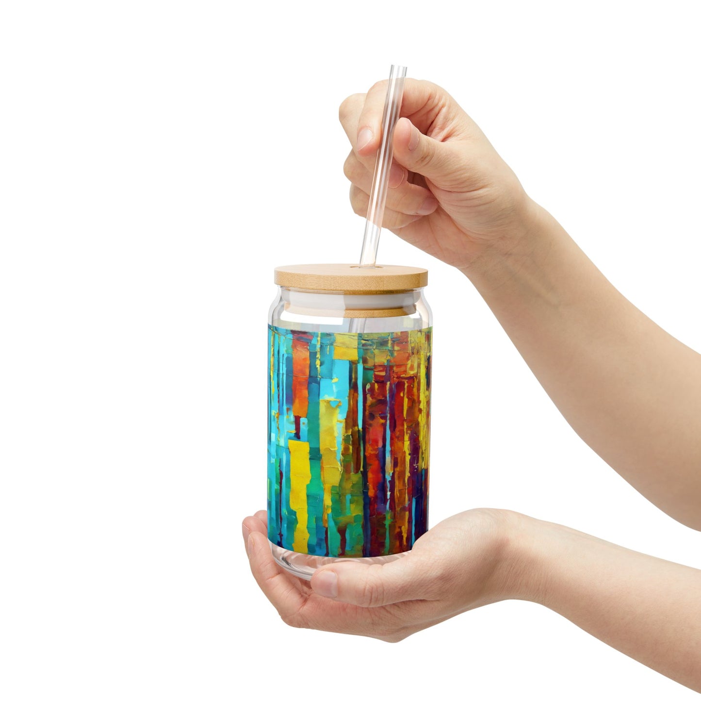 Striped Alpha Sipper Glass, 16oz