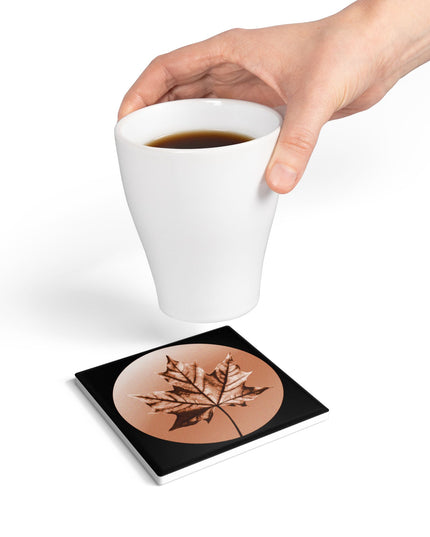 Soft Maple Leaf 4" x 4" Square Ceramic Coaster