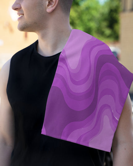 Wavey Purple Wavey Rally Towel, 11" x 18"