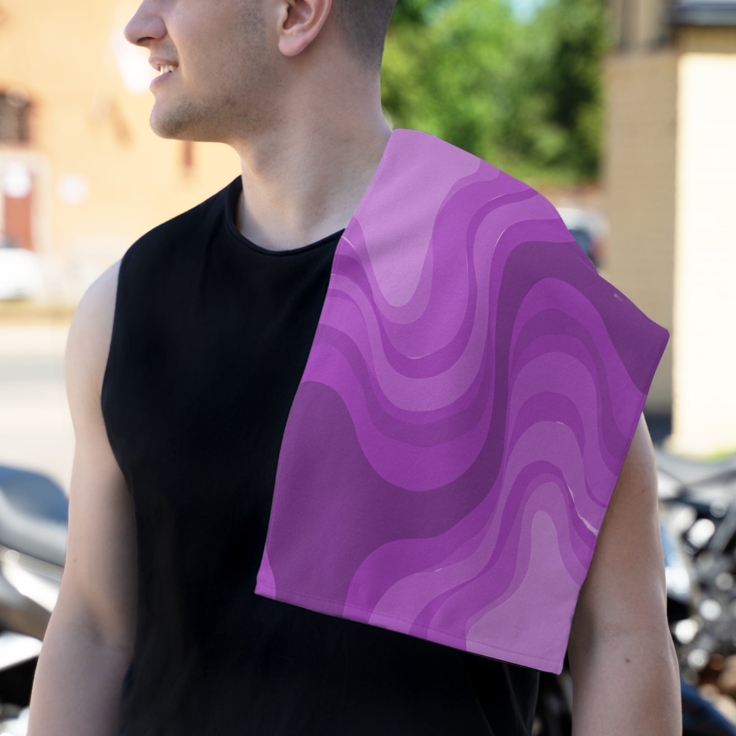 Wavey Purple Wavey Rally Towel, 11" x 18"