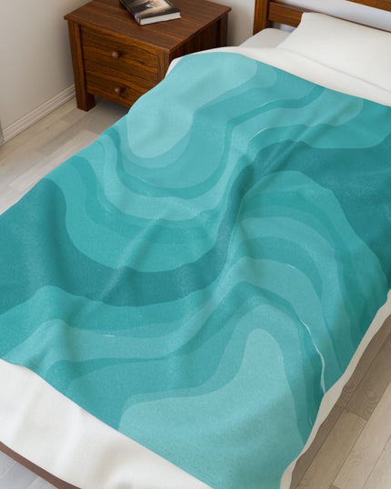 Tif Green Wavey Velveteen Plush Blanket, 50" x 60"