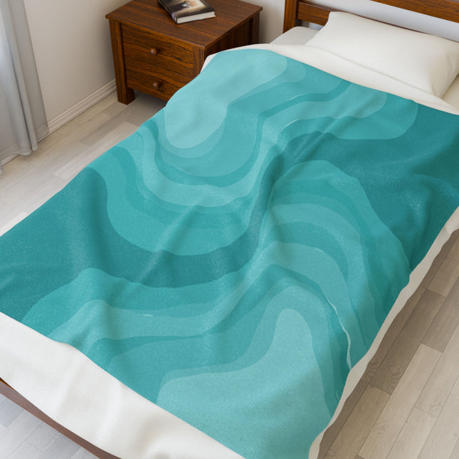 Tif Green Wavey Velveteen Plush Blanket, 50" x 60"