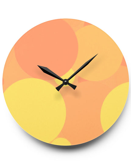 Pastel Bright Oranges Patches Acrylic Wall Clock, Round or Square, 10.75" x 10.75"