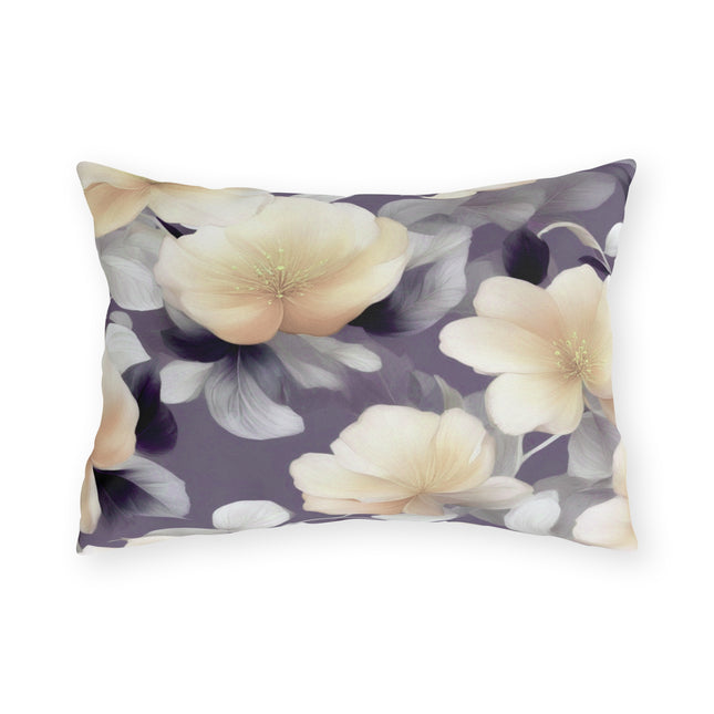 White Blush Floral Bunch Outdoor Pillow, 20" x 14"