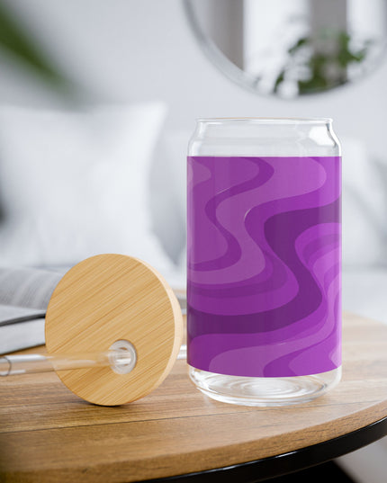 Wavey Purple Wavey Sipper Glass, 16oz