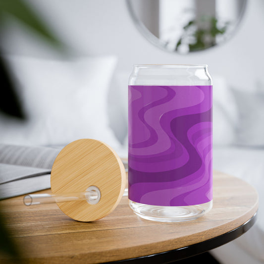 Wavey Purple Wavey Sipper Glass, 16oz
