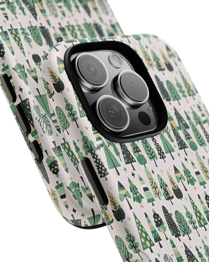 Mini Vintage Green Trees Iphone 16 Pro Tough Magnetic Cases