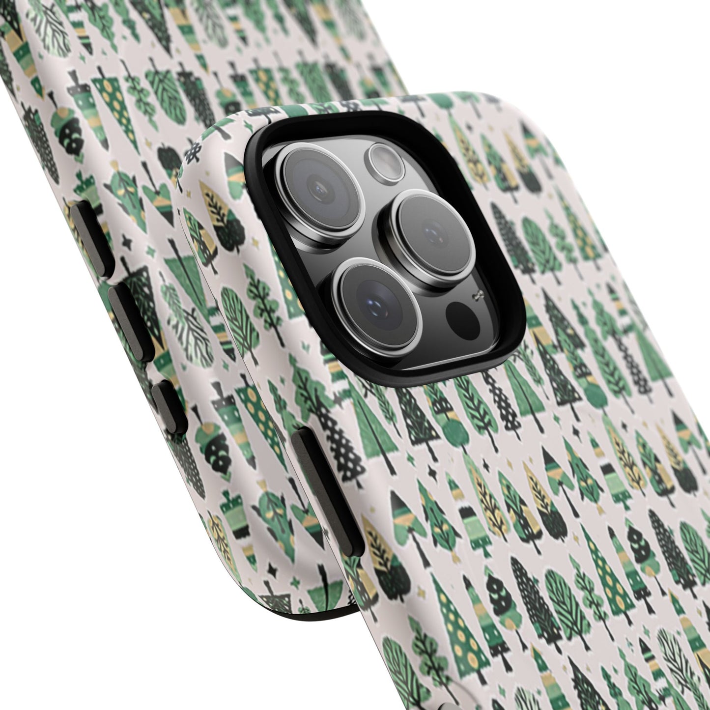 Mini Vintage Green Trees Iphone 16 Pro Tough Magnetic Cases
