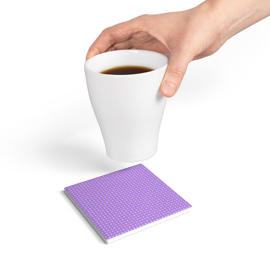 Lavender Star-crossed Bodies Square Ceramic Coaster, 4" x 4"
