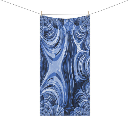 Uzi Spiral Deep Blue Mink-Cotton Towel (50% polyester, 50% cotton),  30" x 60"