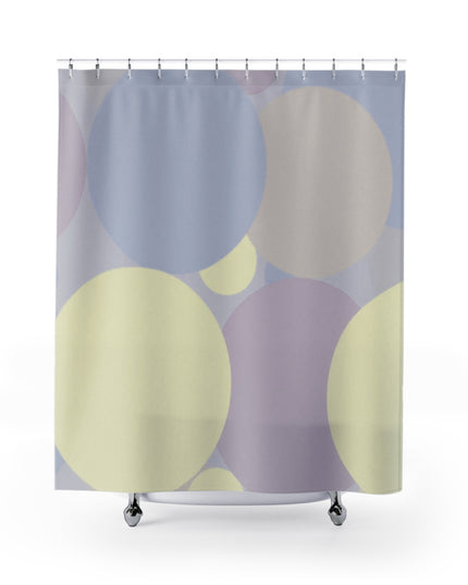Pastel Soft Blue and Soft White Patches Shower Curtains, 71" x 74"