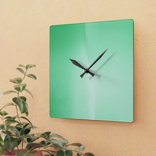 Mint Fade Acrylic Wall Clock, Round or Square, 10.75" x 10.75"