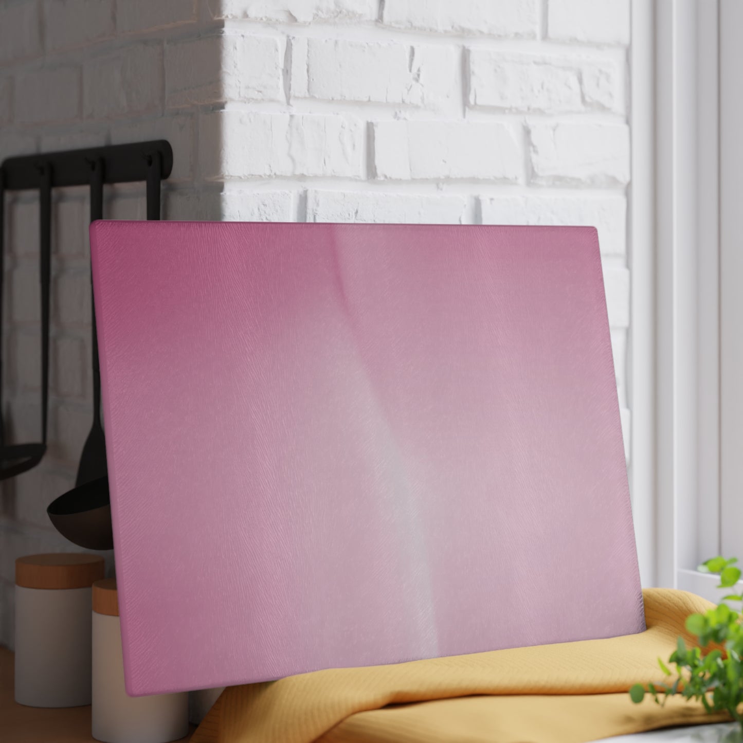 Pink Blush Fade 11" x 15" Glass Cutting Board