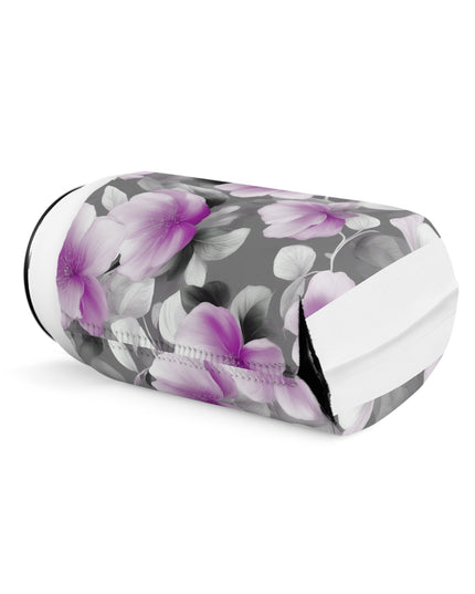 Purple Blossom Floral Bunch 12 oz Can Cooler Sleeve