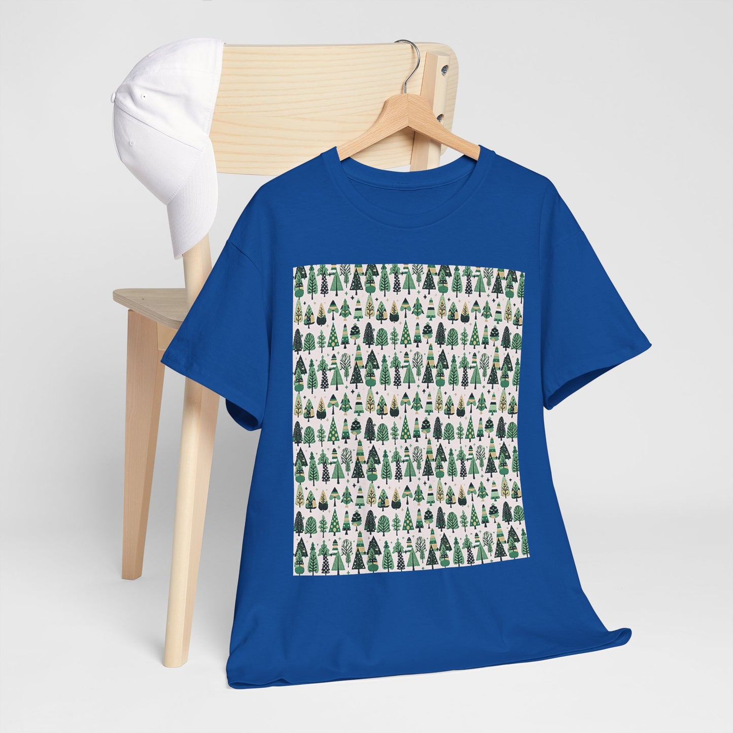 Mini Vintage Green Trees Unisex Heavy Cotton Tee, Large - XL - 2XL - 3XL