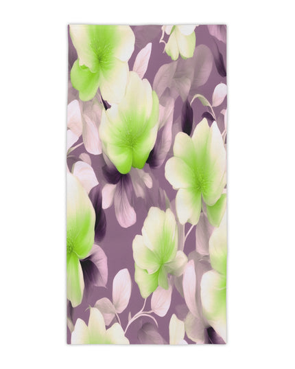 Lime Lavender Floral Bunch Beach Towel, 30" x 60"