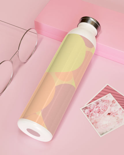 Pastel Hot Peach Patches Slim Water Bottle, 20 oz White