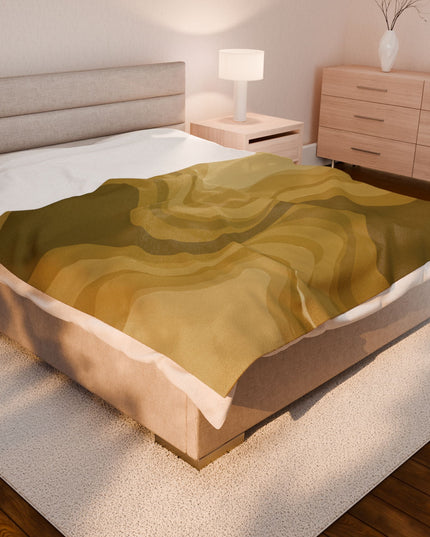 Brown Wavey Velveteen Plush Blanket, 60" x 80"