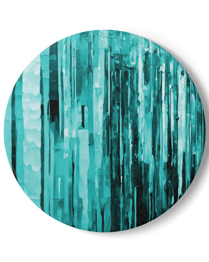 Striped Tif 4" x 4" Round Ceramic Coaster