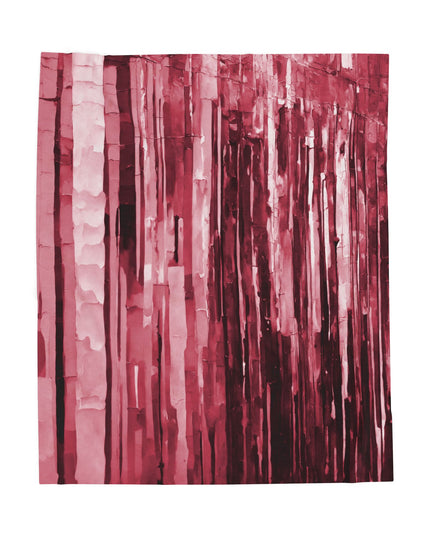 Striped Ruby Velveteen Plush Blanket, 50" x 60"