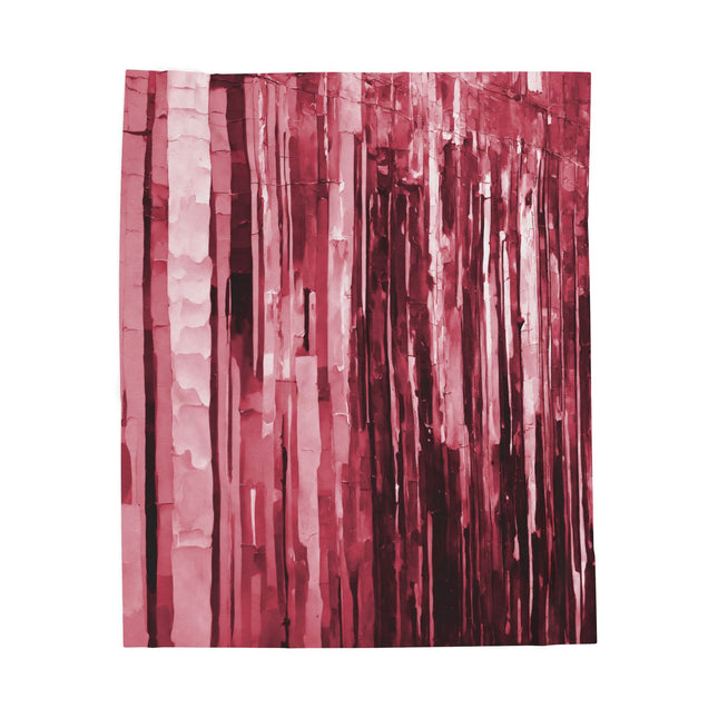 Striped Ruby Velveteen Plush Blanket, 50" x 60"