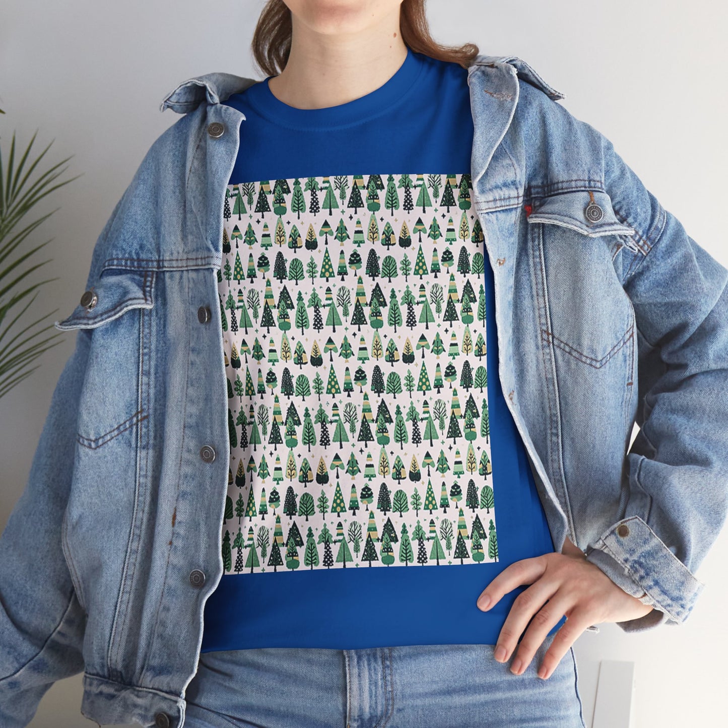 Mini Vintage Green Trees Unisex Heavy Cotton Tee, Large - XL - 2XL - 3XL
