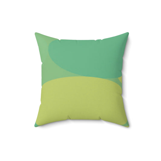 Pastel Green Patches 16" x 16" Faux Suede Square Pillow
