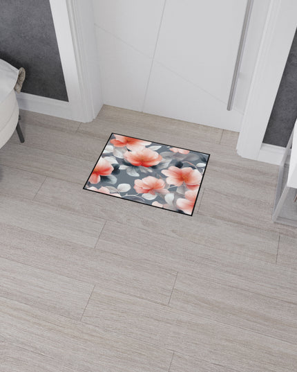 Red Blossom Floral Bunch Heavy Duty Floor Mat, 18" x 24"