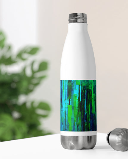 Striped Blue Green 20oz Insulated Water Bottle