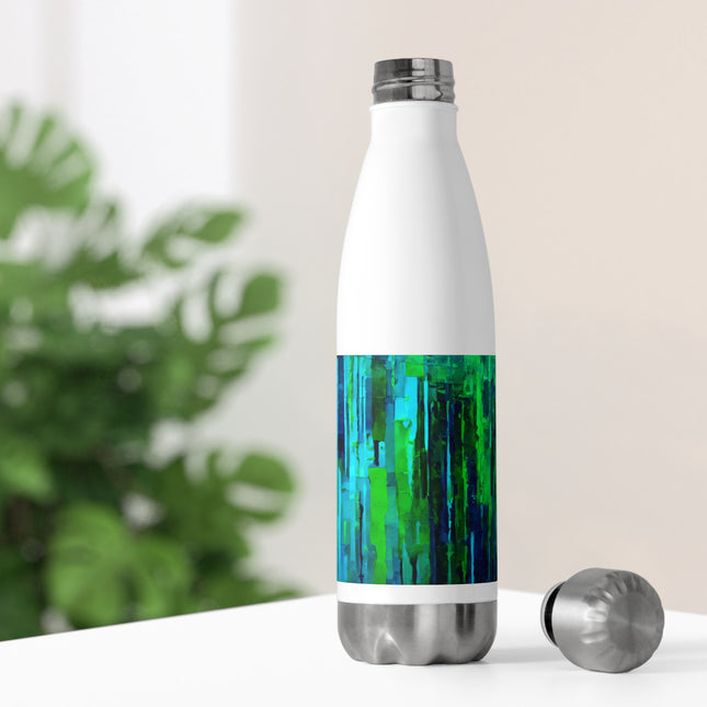 Striped Blue Green 20oz Insulated Water Bottle