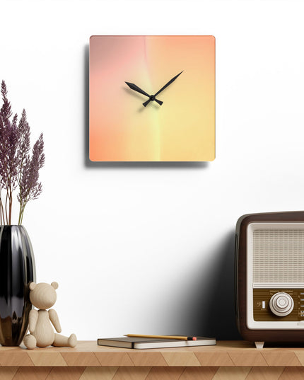 Hot Peach Fade Acrylic Wall Clock, Round or Square, 10.75" x 10.75"