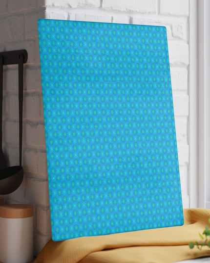 Light Blue Star-crossed Bodies Glass Cutting Board, 11" x 15"