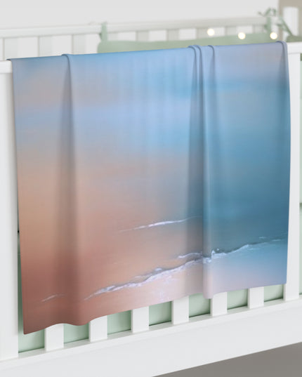 Blue Sea Peach Fog Baby Swaddle 30″×40″ Blanket