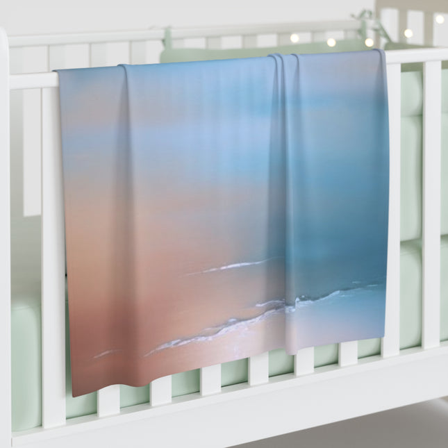 Blue Sea Peach Fog Baby Swaddle 30″×40″ Blanket