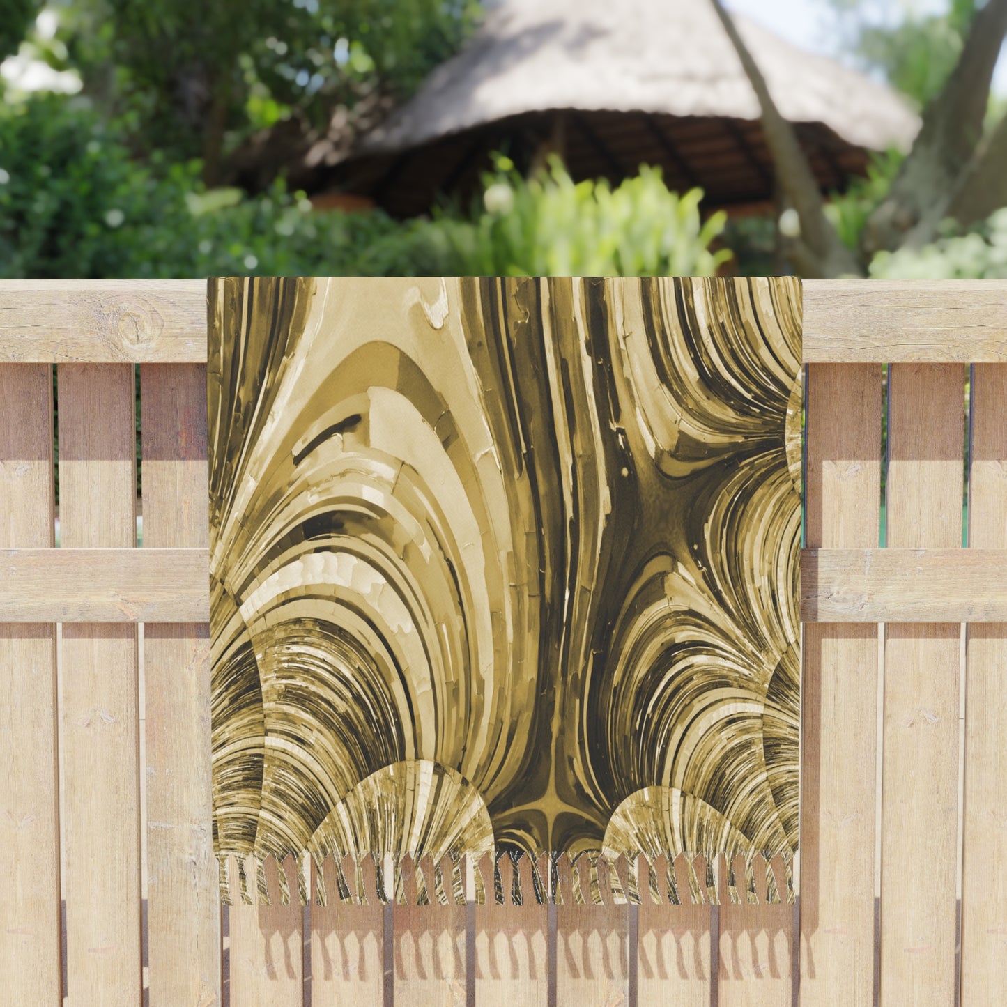 Uzi Spiral Light Brown 38" × 81" Boho Beach Cloth