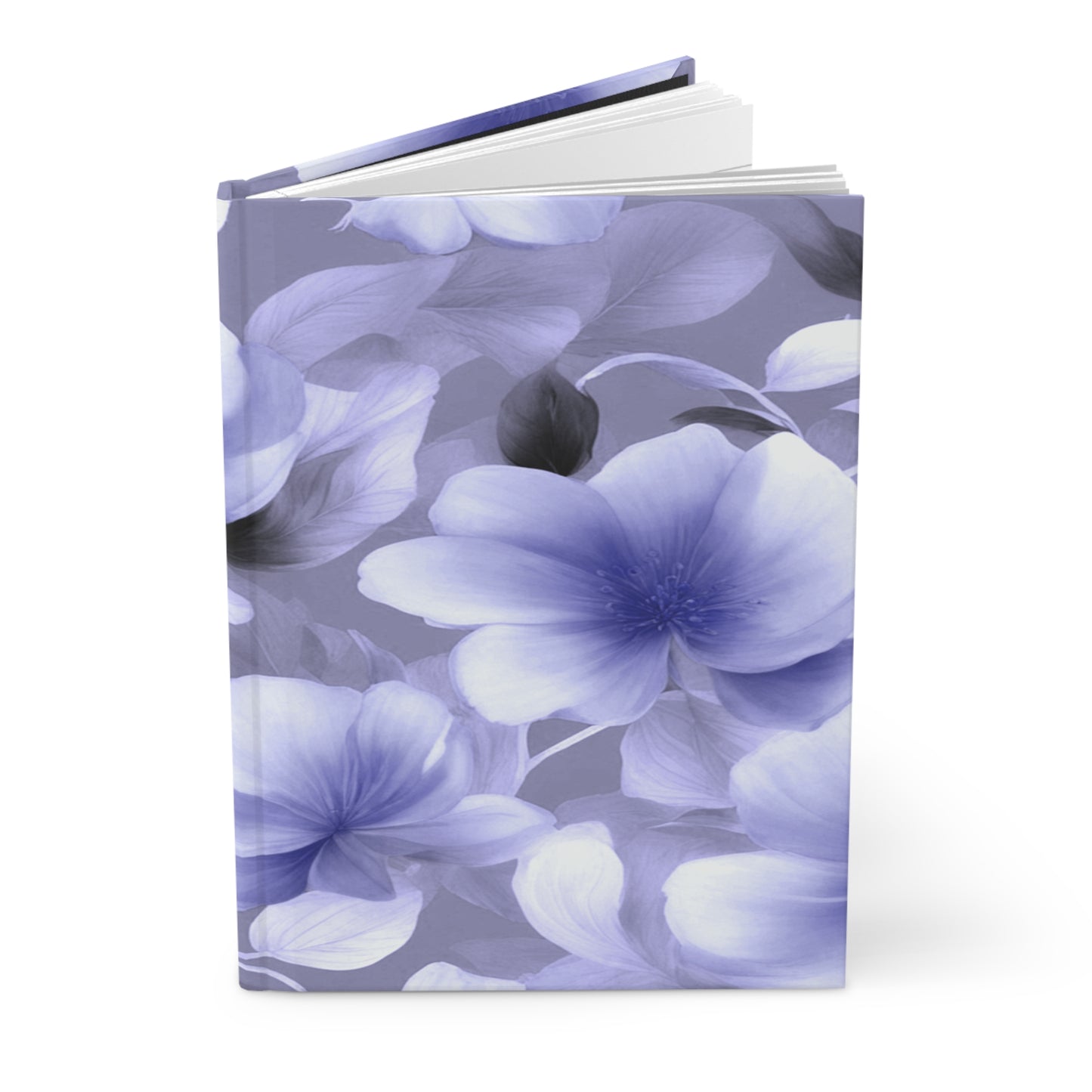 Indigo Blossom Floral Bunch Hardcover Journal Matte with 150 lined pages, 5.75" x 8"