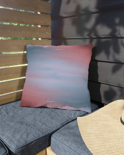 Gray Sea Pink Fog 16" x 16" Outdoor Pillow