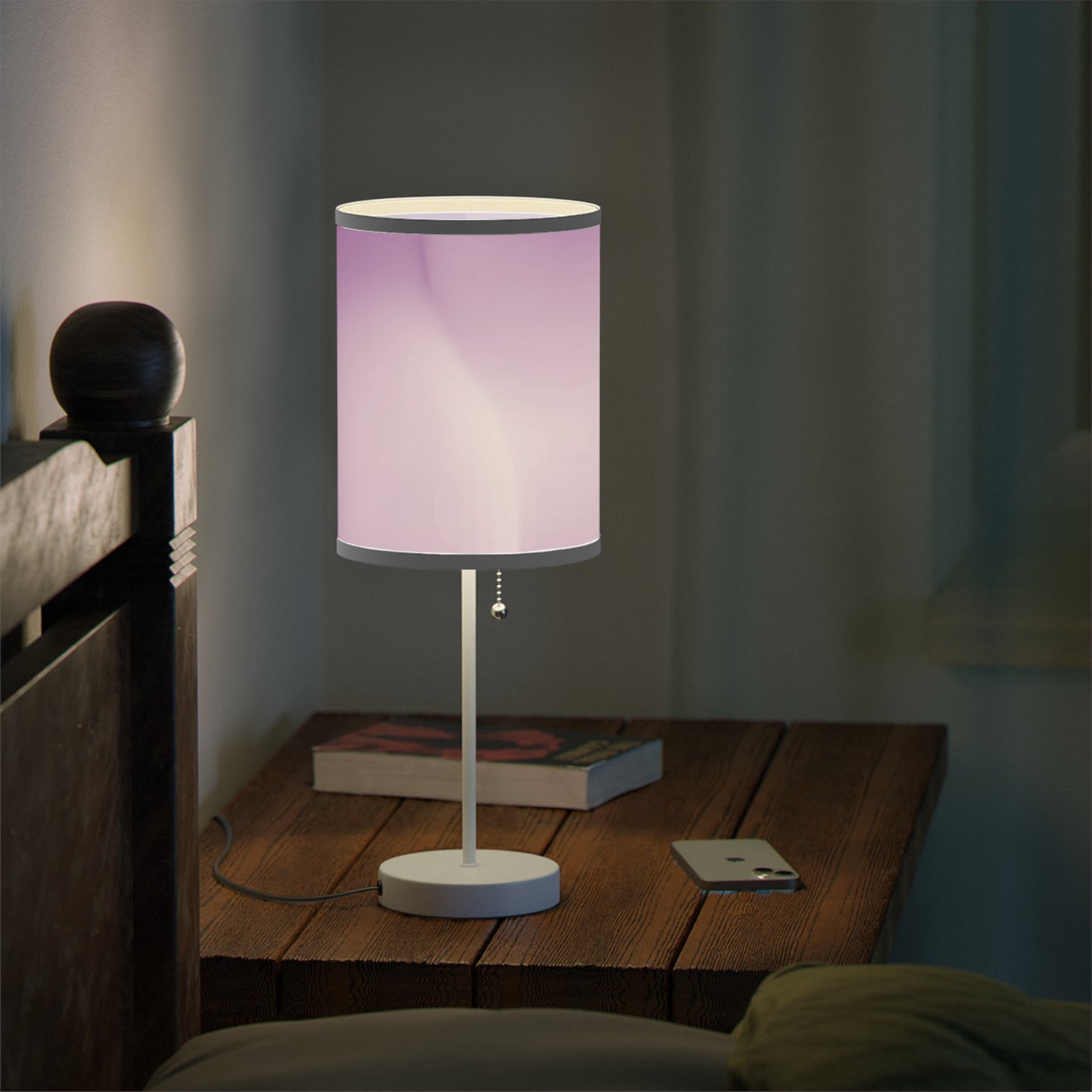 Soft Lavender Fade Table Lamp on a White or Silver Stand, US|CA plug