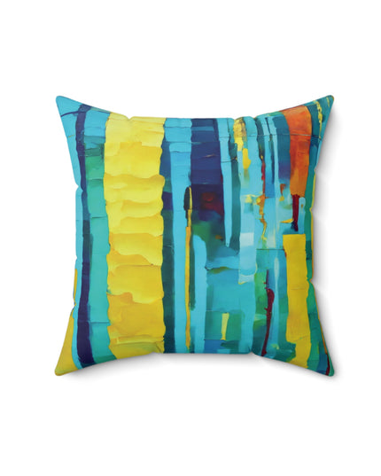 Striped Alpha 16" x 16" Faux Suede Square Pillow