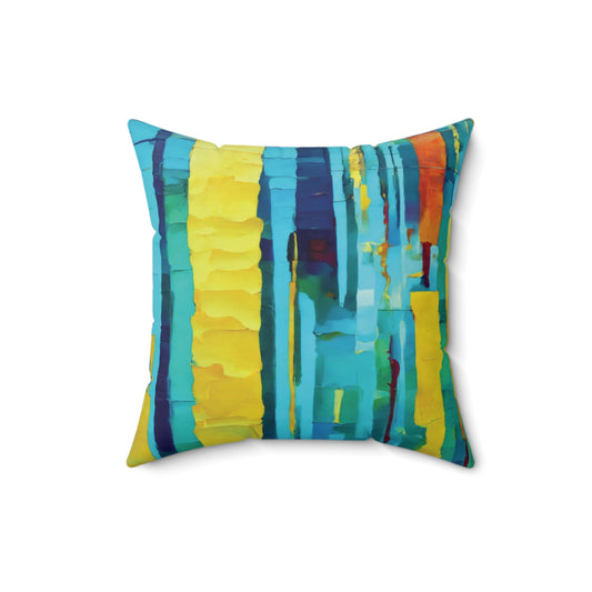 Striped Alpha 16" x 16" Faux Suede Square Pillow