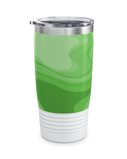 Greenie Meanie Wavey Ringneck Tumbler, 20oz in white