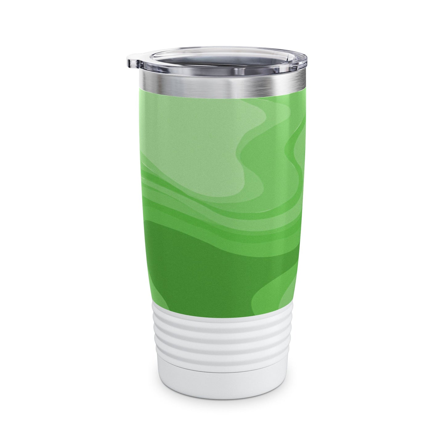 Greenie Meanie Wavey Ringneck Tumbler, 20oz in white, steel and black