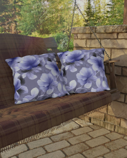 Indigo Blossom Floral Bunch 20" x 20" Outdoor Pillow