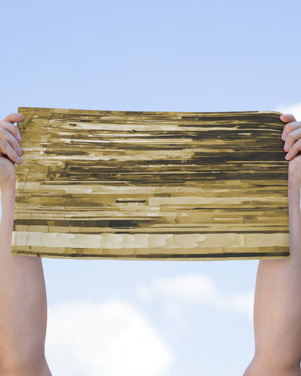 Striped Light Brown Rally Towel, 11" x 18"