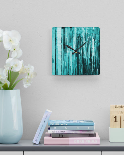 Striped Tif Acrylic Wall Clock, Round or Square, 10.75" x 10.75"